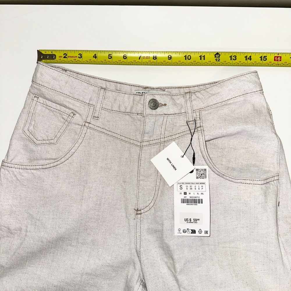 Zara Linen Blend Wide Leg Pants - Picture 8 of 9